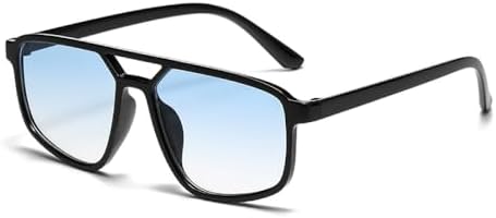 

Винтажные солнцезащитные очки в маленькой квадратной оправе 2026 года для женщин и мужчин, модные солнцезащитные очки с двойной перемычкой, стильные женские очки MTZJH, Blue