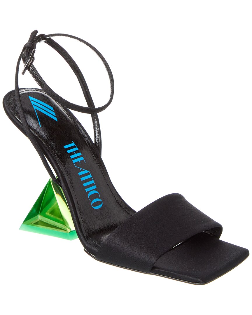 The Attico Cheope Satin Sandal, черный