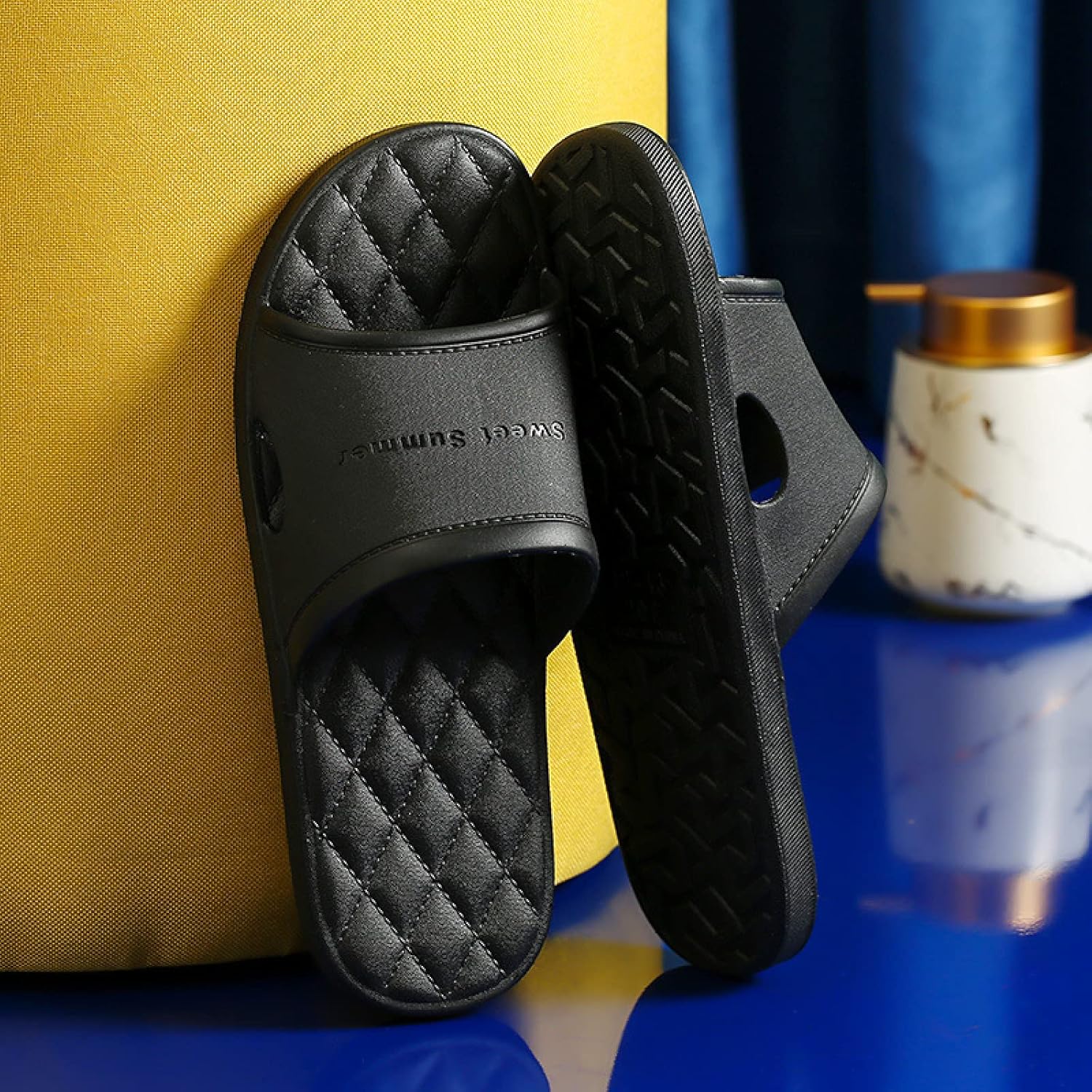 

Сандалии для рефлексотерапии для мужчин и женщин, массажные тапочки для ног для мужчин и женщин, летние сандалии и тапочки, домашние легкие тапочки на мягкой подошве, темно-зеленые, размер 37-38 Sonze