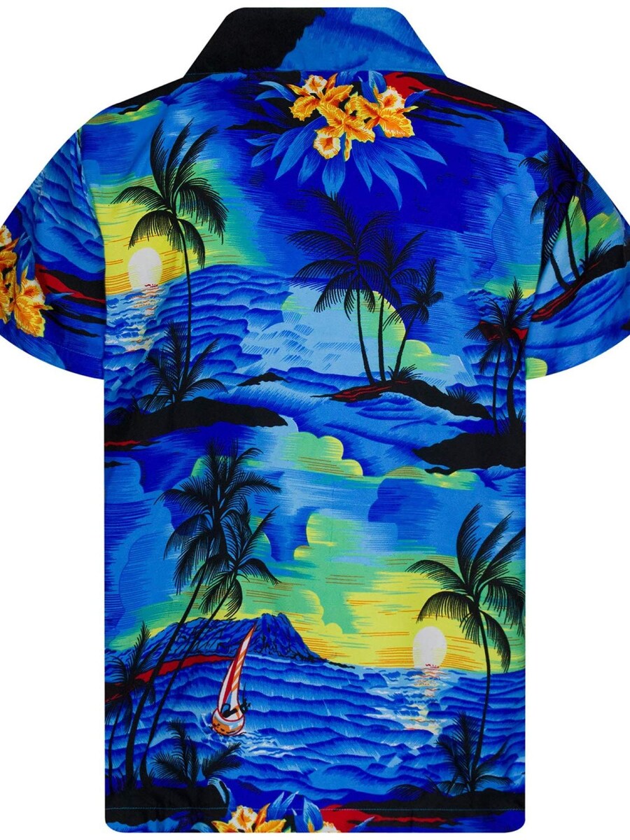 Рубашка на пуговицах классического кроя King Kameha Surf, синий — фото 2