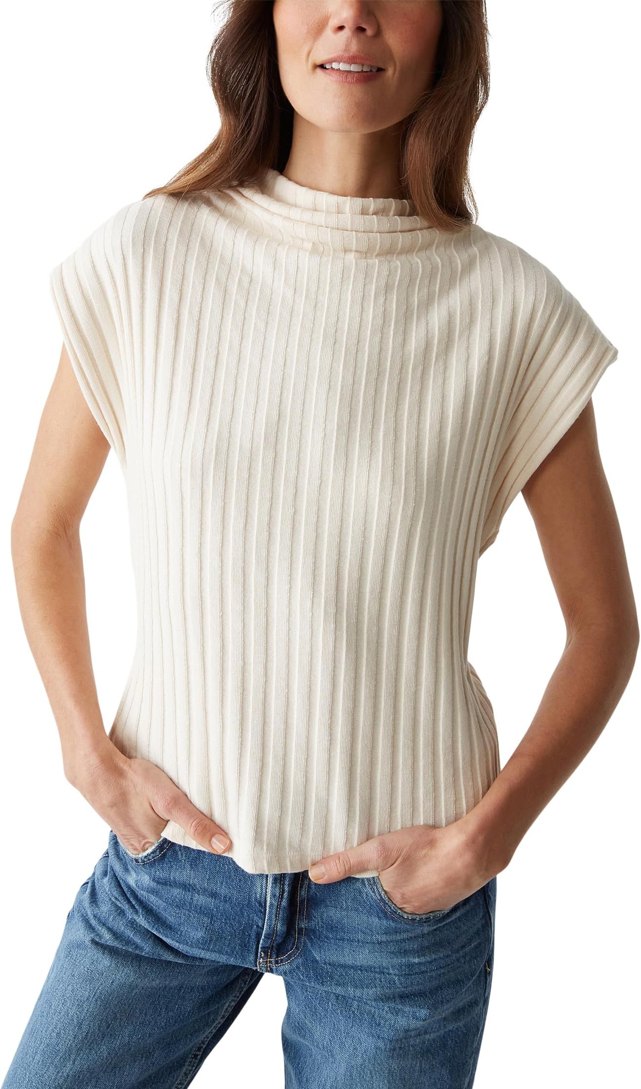 

Свитер Michael Stars Nara Mock Neck Top, цвет Chalk