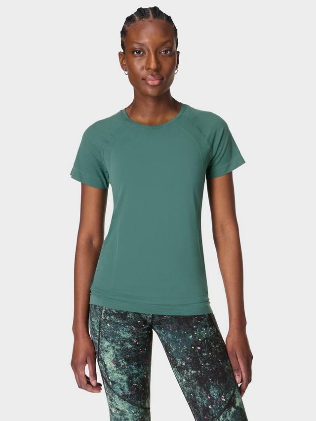 

Бесшовная футболка для спортсмена в полулегком весе Sweaty Betty, цвет Glade Green