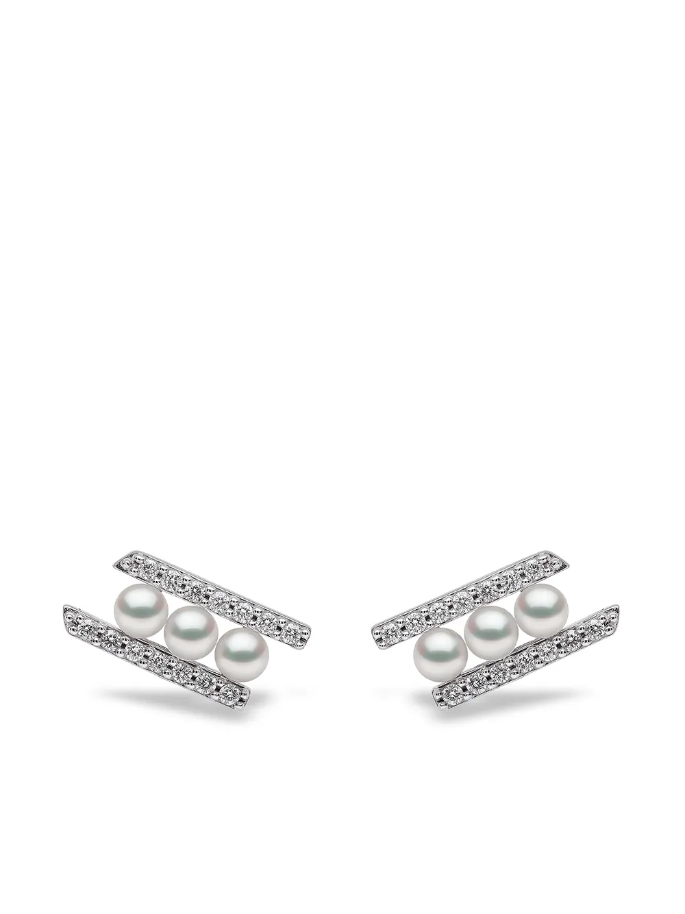 

Серьги Sleek из белого золота с жемчугом и бриллиантами Yoko London, серебяный