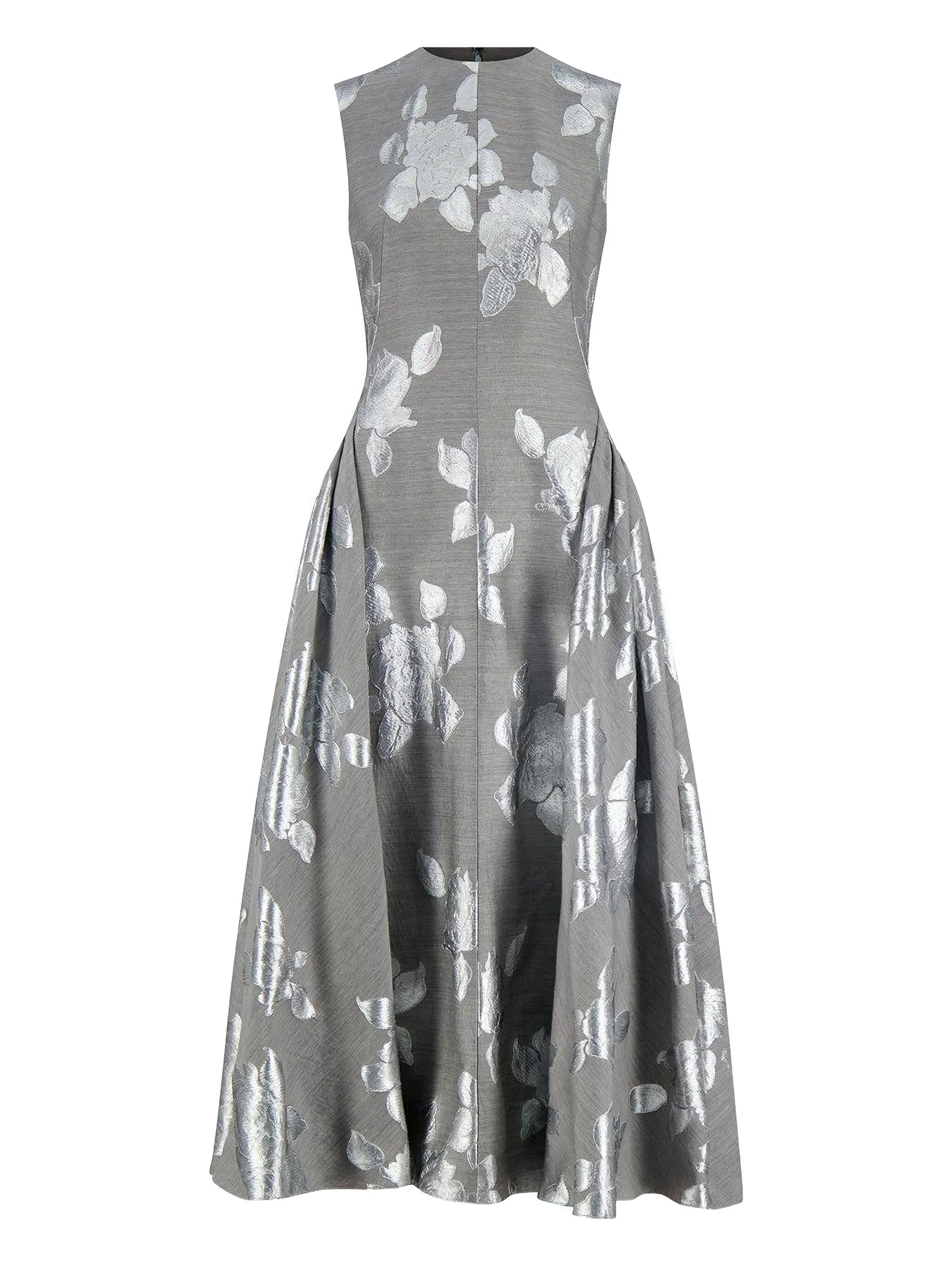 

Платье миди Coupe с цветочным принтом Lela Rose, серый