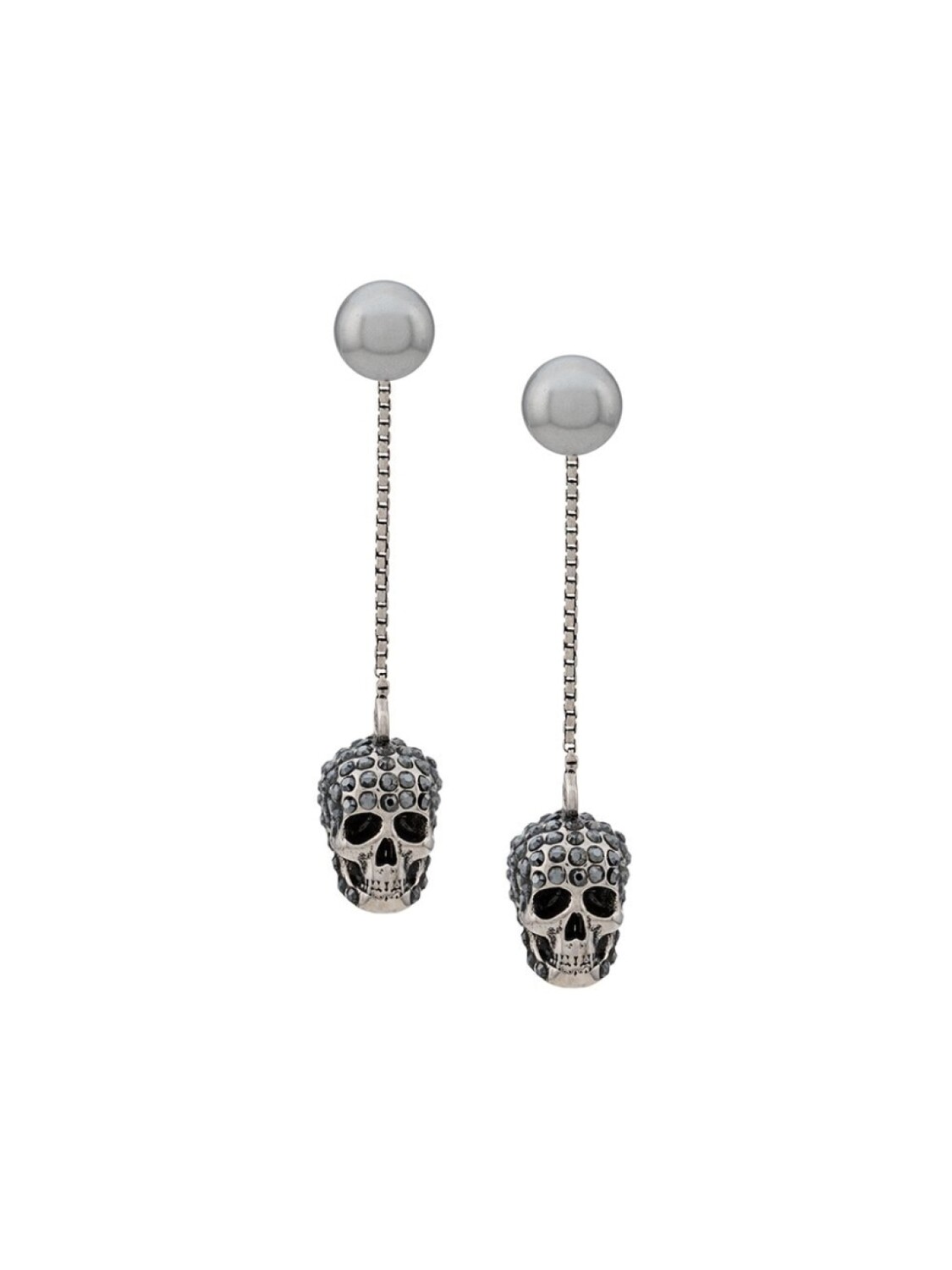 

Серьги-подвески с декором Skull Alexander McQueen, серебряный