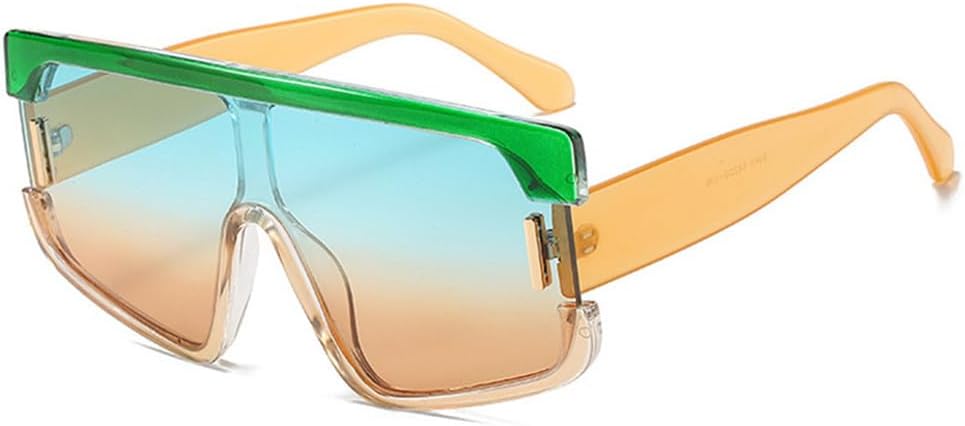 

Большие солнцезащитные очки с градиентным переходом цвета для женщин, сине-серые, в стиле панк, для занятий спортом на открытом воздухе, бега и езды на велосипеде generic, Green Brown Lens