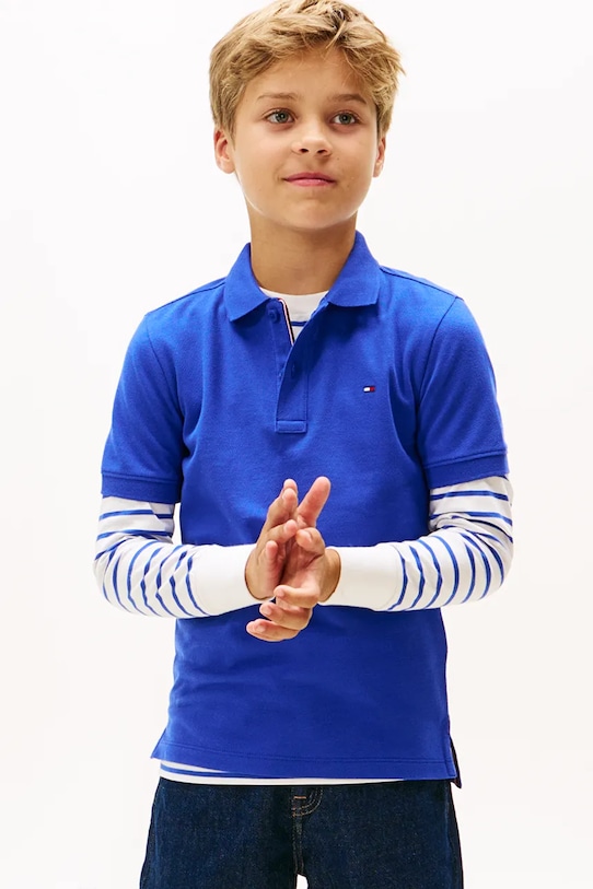 

Детское хлопковое поло Tommy Hilfiger, синий