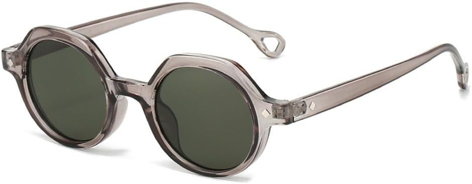 

Ретро маленькие круглые панк-солнцезащитные очки для женщин, модные градиентные очки с защитой от УФ-излучения UV400, мужские солнцезащитные очки с заклепками, зеленые солнцезащитные очки SKFGNX, Grey Dark Green