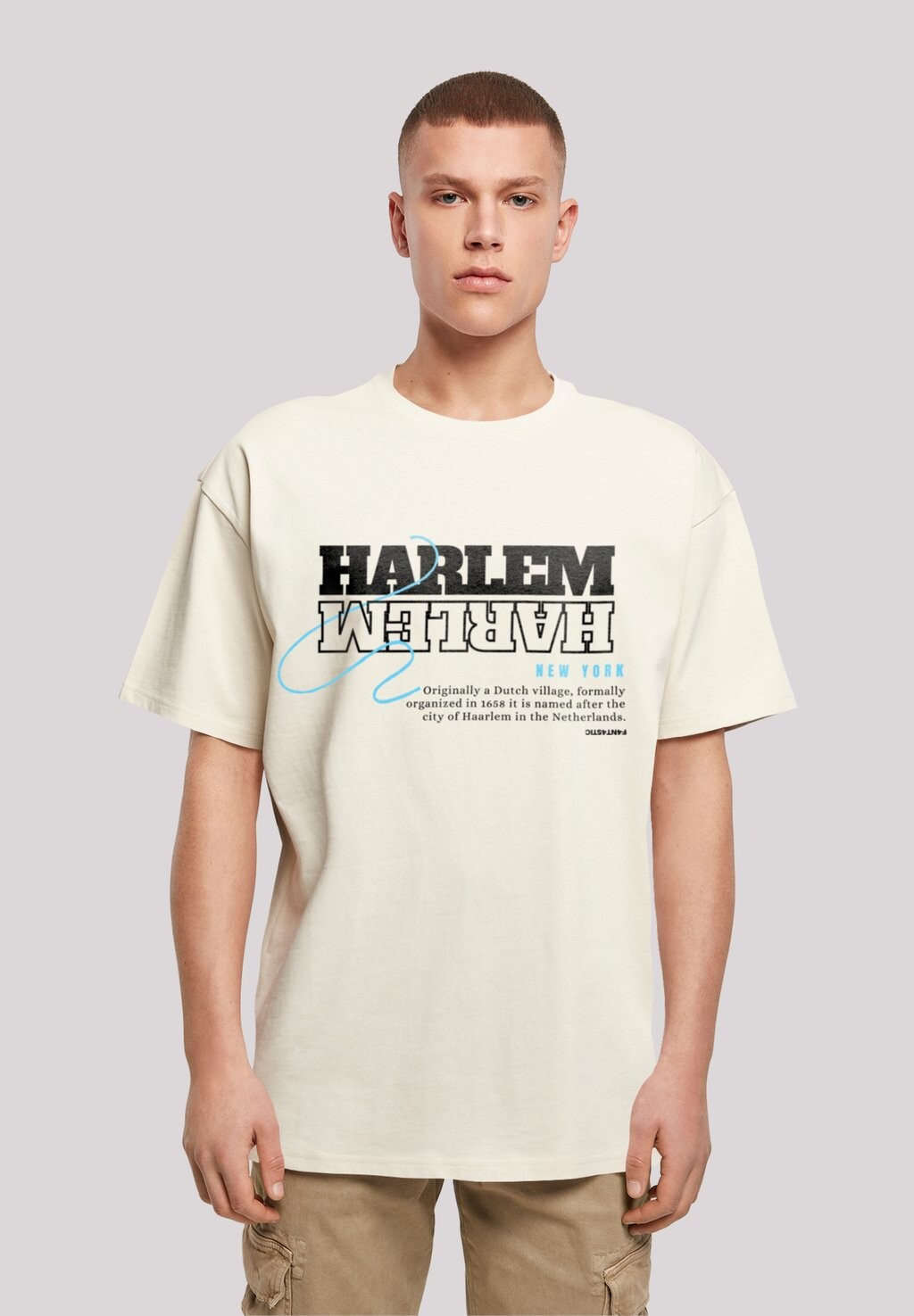 

Футболка с принтом HARLEM TEE F4NT4STIC, цвет sand