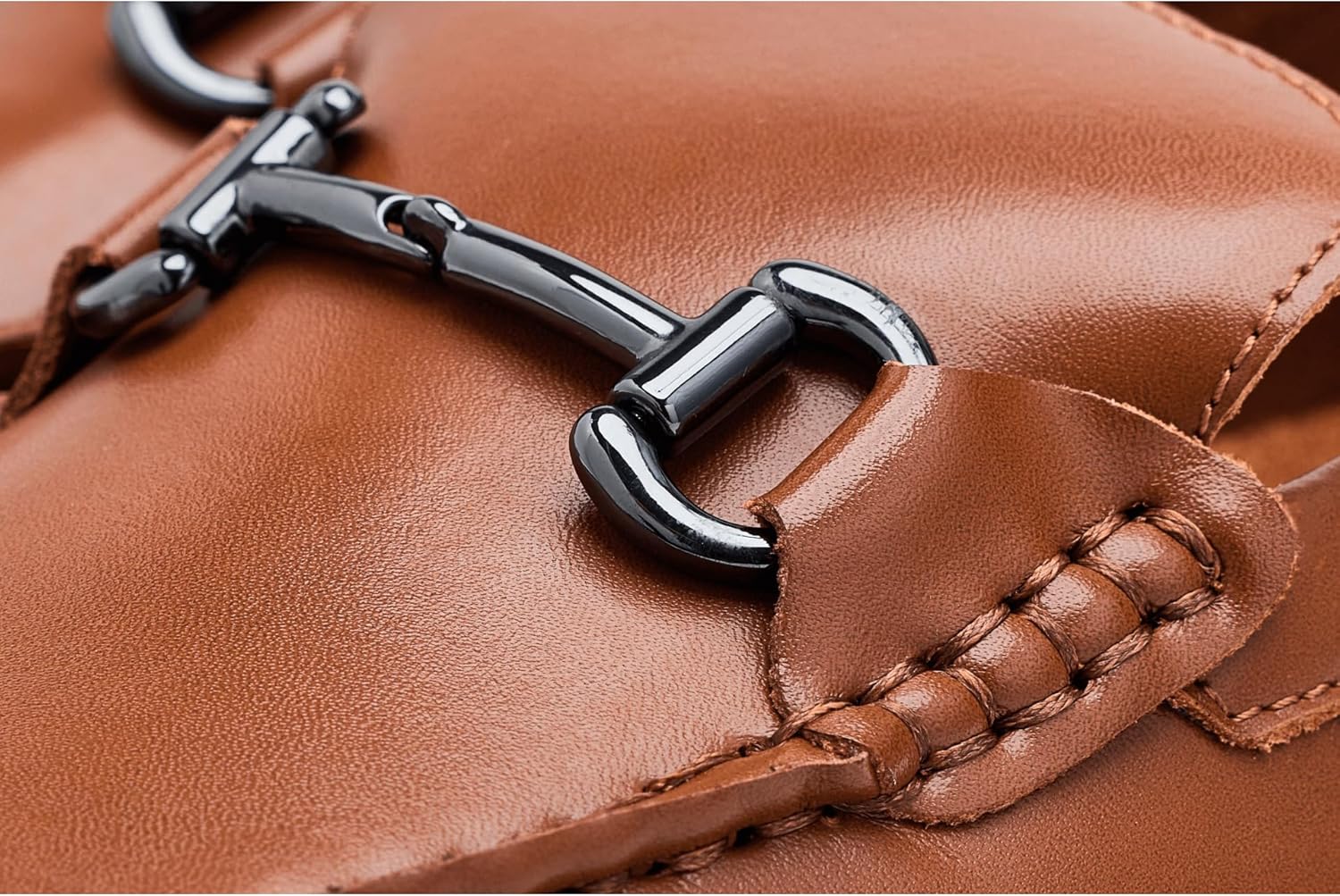Мужские повседневные лоферы Marc Joseph New York с пряжкой, без шнурков, Cognac Napa Leather — фото 2