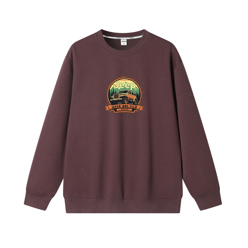 

Свитшот Unisex Crew Neck Moderate Regular Jeep, темно-коричневый