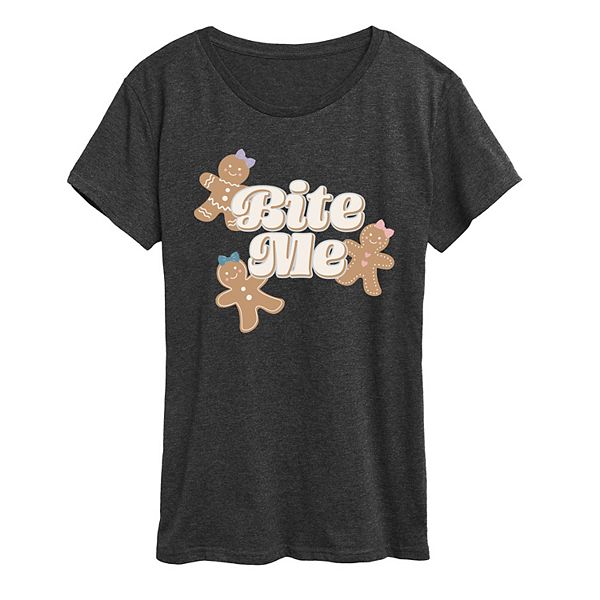 

Футболка с принтом Women's bite me gingerbread cookies christmas Licensed Character, Heather Charcoal, Черный, Футболка с принтом Women's bite me gingerbread cookies christmas Licensed Character, Heather Charcoal