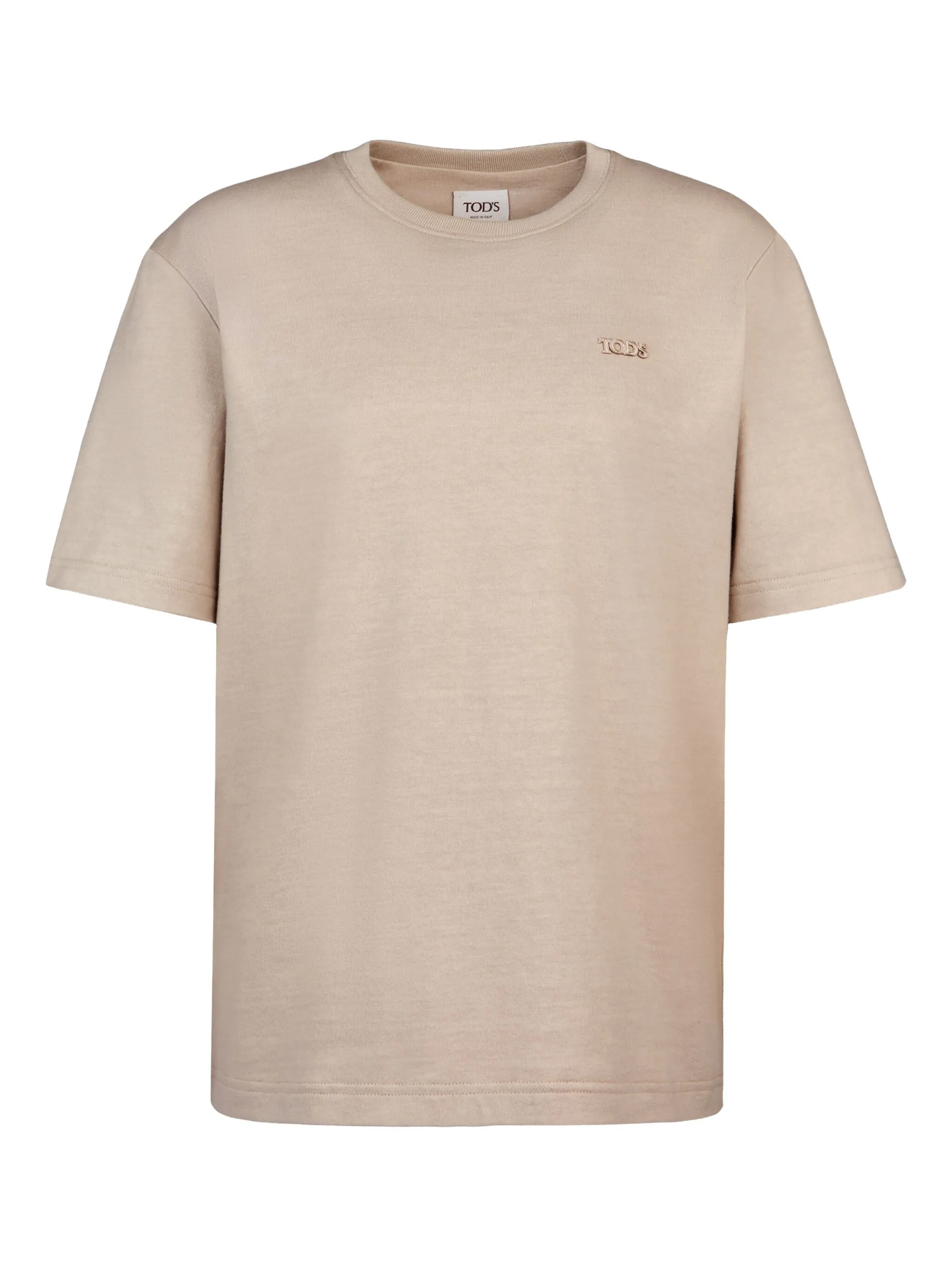 

Футболка с вышитым логотипом Tod'S, бежевый