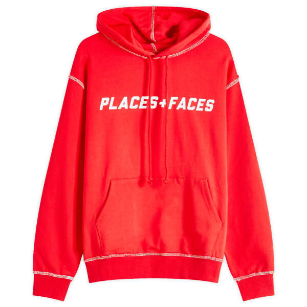

Толстовка с капюшоном с контрастной строчкой Places+Faces, красный