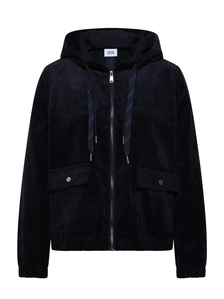 

Вельветовая куртка с капюшоном, цвет: темно-синий Cecil