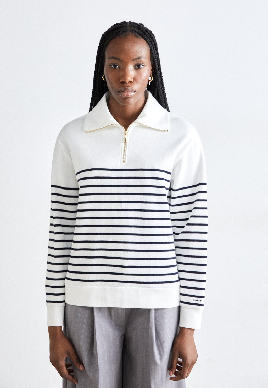 

Джемпер BRETON RIB HALF ZIP GANT, молочный