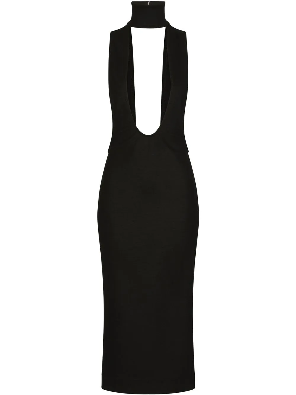 

Платье миди с вырезом DOLCE & GABBANA, черный