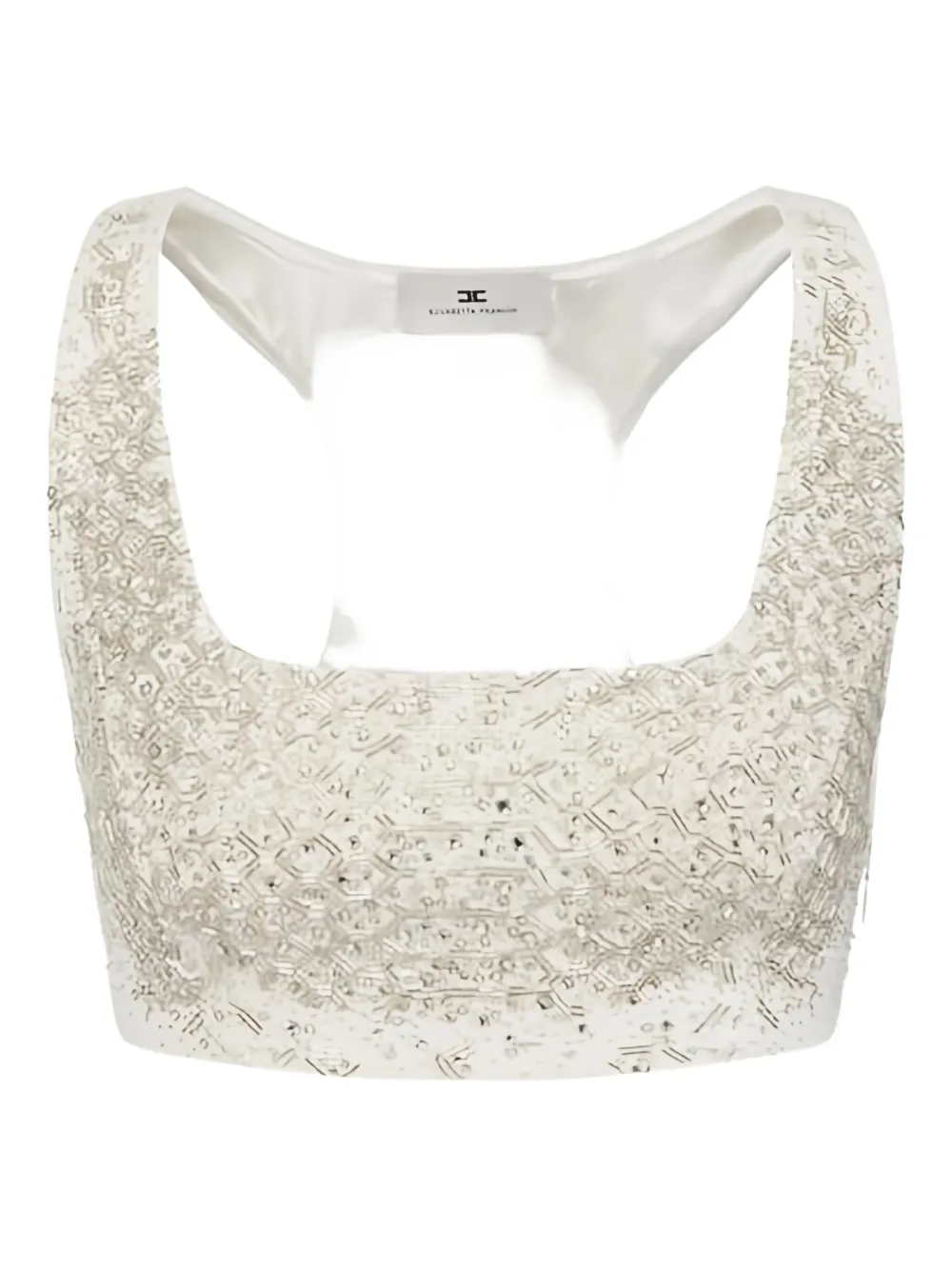 

Майка с вышивкой из кристаллов и спортивной спинкой Elisabetta Franchi, нейтральный