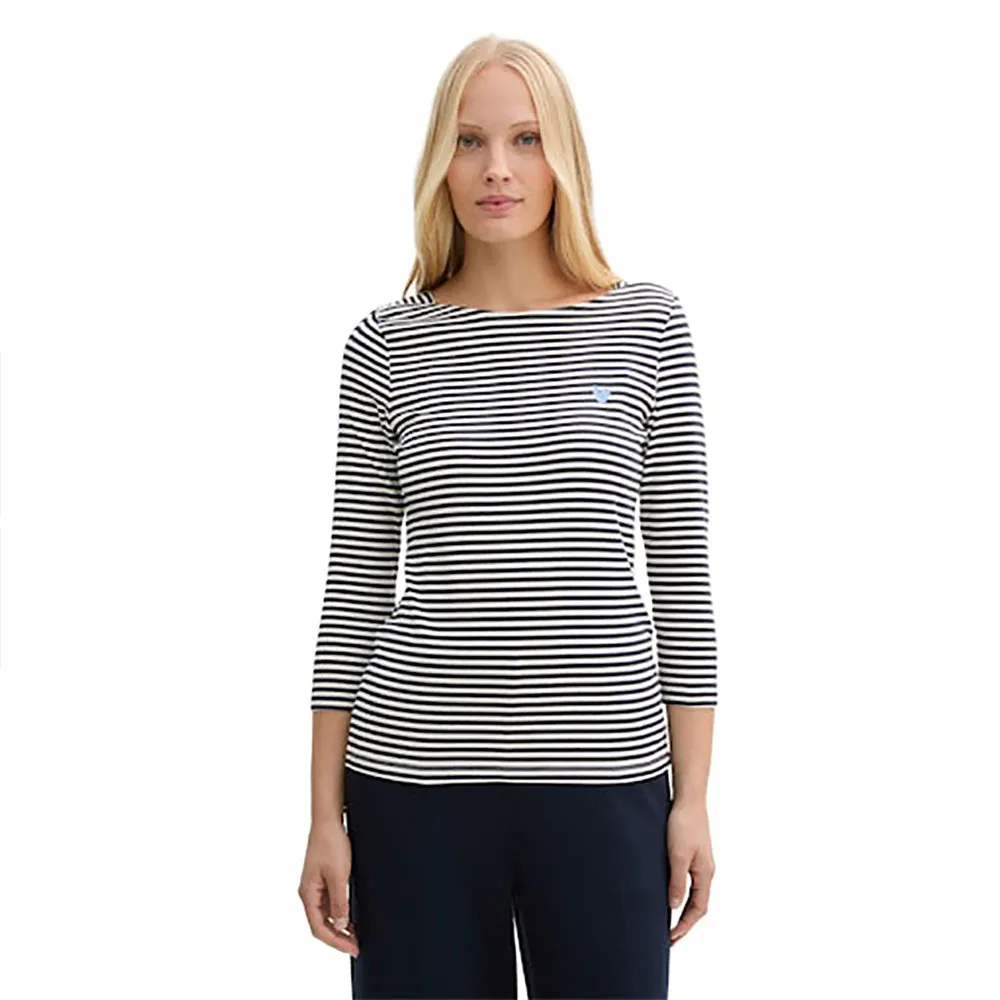 

Футболка Tom Tailor Striped 3/4 sleeve, белый