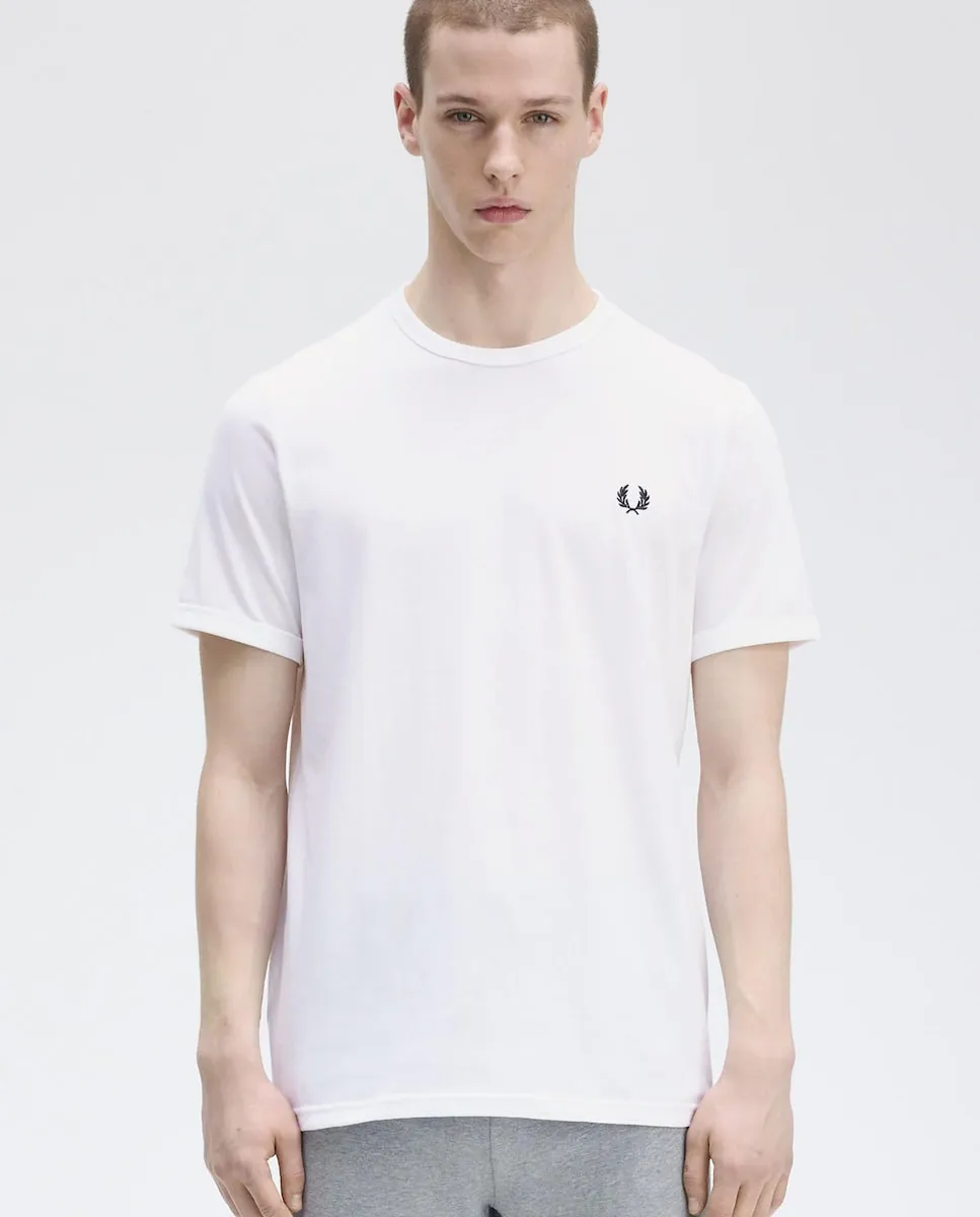 

Мужская футболка с коротким рукавом и круглым вырезом Fred Perry, белый