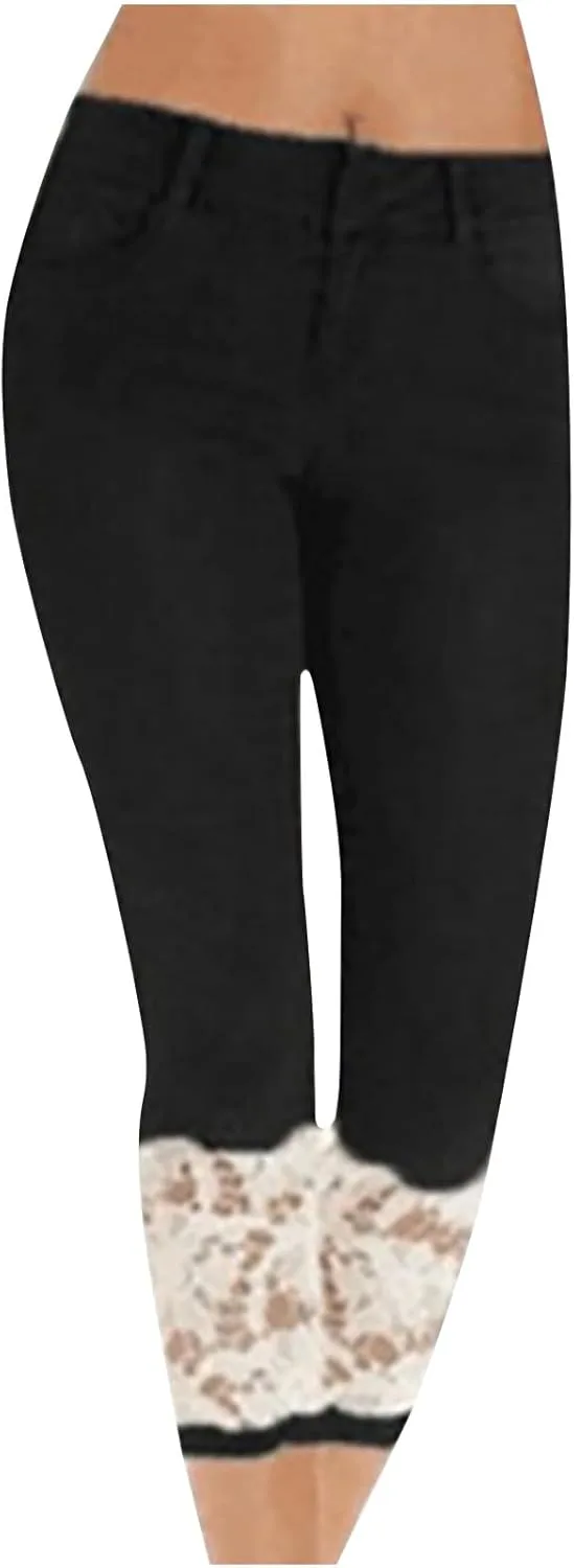 

Женские джинсы с кружевом, скинни, высокая посадка Uillui