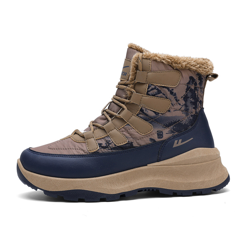 

Утепленные мужские снежные ботинки с увеличенной высотой и устойчивостью к истиранию, 14 см WARRIOR, хаки синий