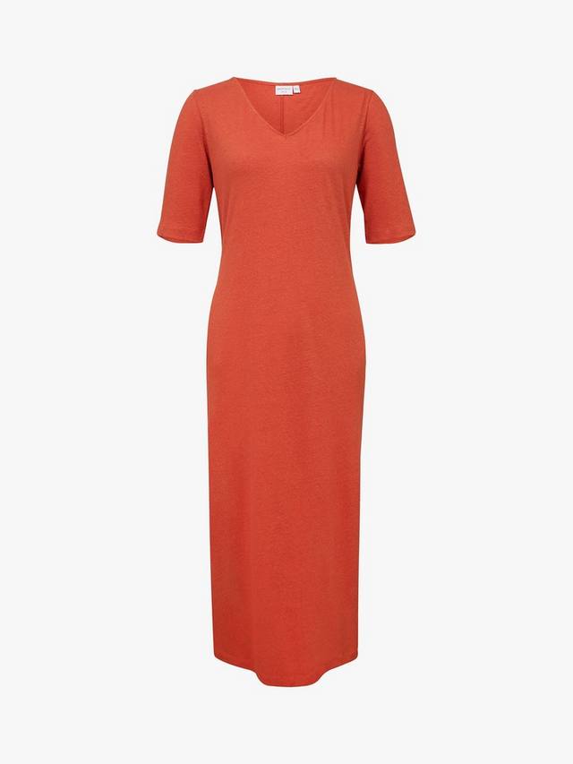 

Белье хлопок v-образным вырезом миди платье Celtic & Co., цвет Burnt Orange