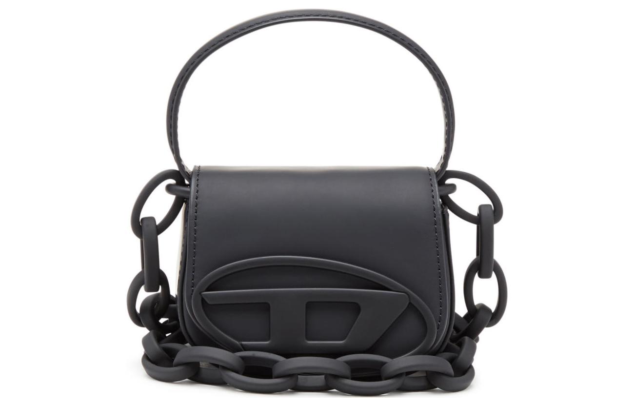 

DIESEL Кожаная портативная сумка через плечо женская черная