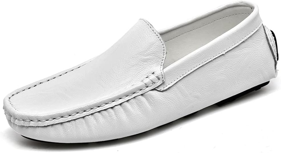 

Мужские повседневные лоферы LEADER SHOW, мокасины на слипонах, плоская подошва, лодочные туфли для повседневного и делового стиля, обувь, белый