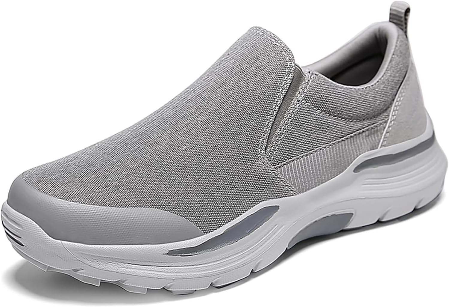 

Мужские слипоны-лоферы повседневные легкие с толстой подошвой, тканевые, для прогулок и спорта Generic, серый