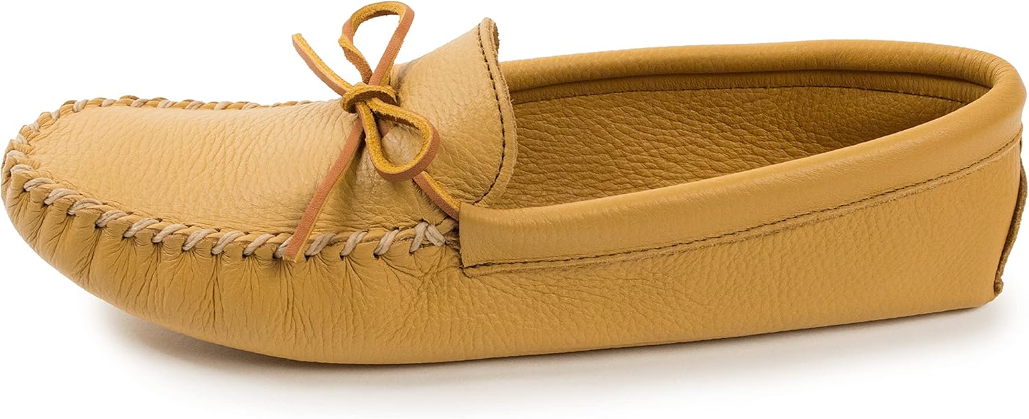

Мокасины Minnetonka для мужчин из двухслойной оленьей кожи с мягкой подошвой, Natural Deerskin