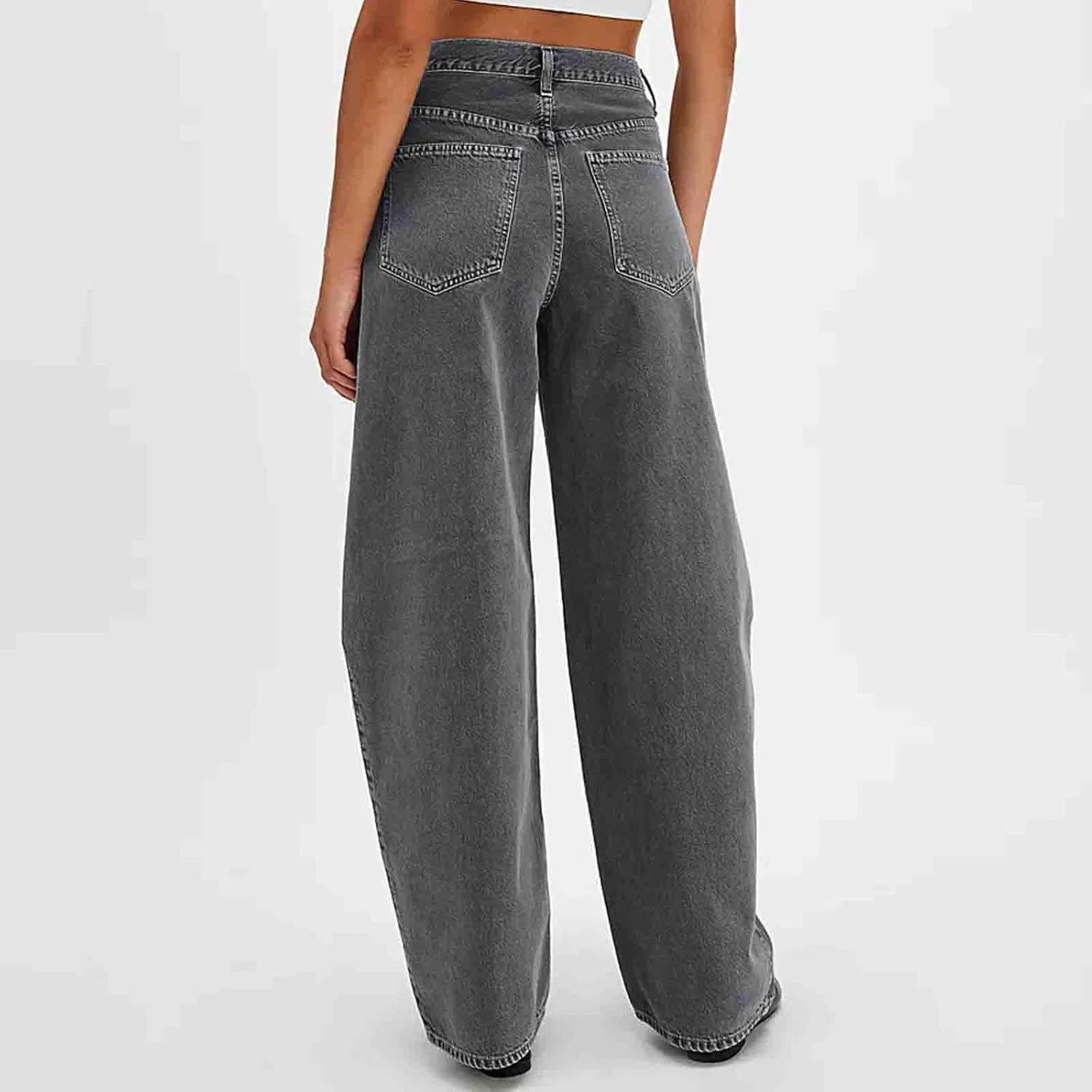 Джинсы широкие Trendy Y2k, Classic Retro, серый — фото 3