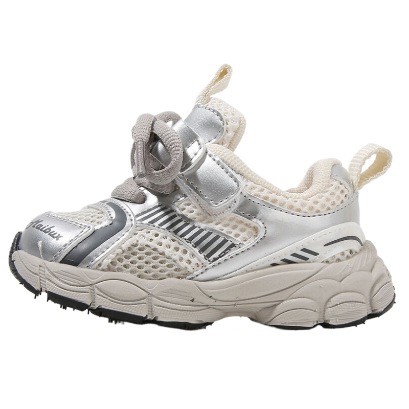 

Кроссовки Slip Resistant Anti Kick Cushioning Breathable Abrasion Resistant Toddler Shoes Infant And Toddler MAIBUXIONG, серебряный