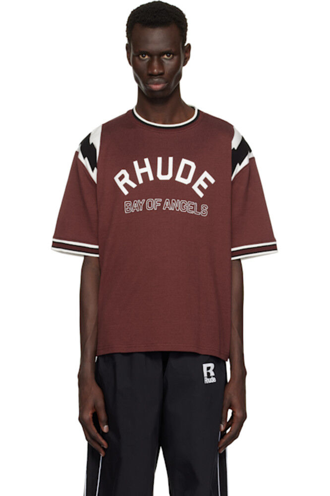 

Футболка бордового цвета «Rhude» Lightning Ringer Jersey