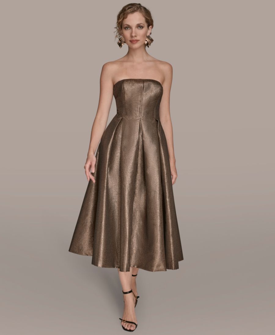 

Женское коктейльное платье без бретелей, облегающее и расклешенное Donna Karan New York, Vicuna