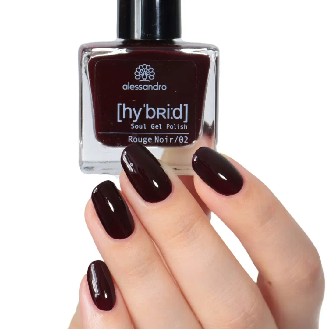 Гибридный лак для ногтей Alessandro Hybrid Paint Rouge Noir, темно-красный/черный, 8 мл Alessandro, Rouge Noir — фото 3