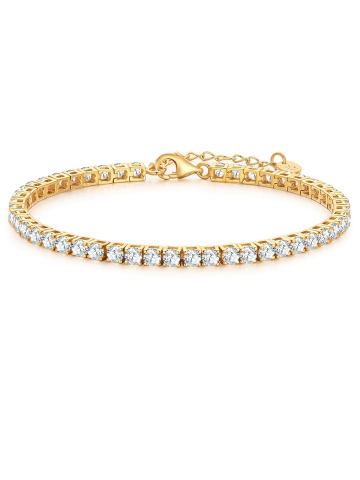 

Glanzstücke München Браслет из стерлингового серебра с цирконами в оправе из желтого золота