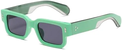 

Винтажные модные маленькие прямоугольные солнцезащитные очки для мужчин с заклепками, квадратные солнцезащитные очки для женщин, черные, женские MTZJH, C3