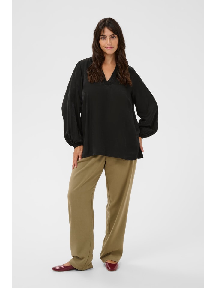 

KAFFE curve Блузка с длинными рукавами KCmilia, стандартный крой, цвет черный