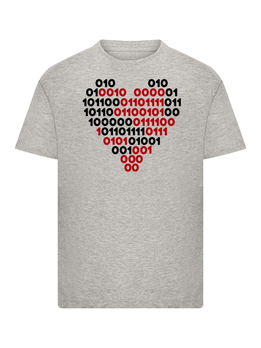 

Рубашка F4NT4STIC I love you 01001001 Binary Code Herz Valentinstag, пятнистый серый