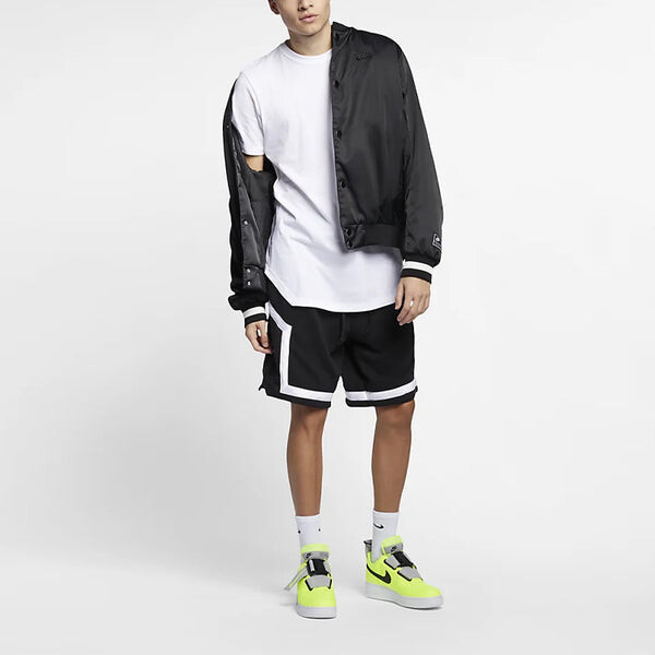 Спортивная футболка men's air solid color logo woven sports baseball jacket black Nike, черный — фото 4