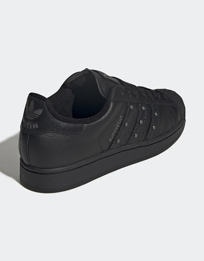 Кроссовки Adidas Originals Superstar II черного цвета с заклепками — фото 4