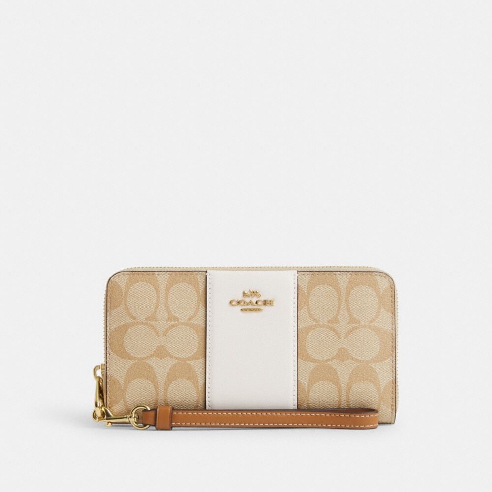 

Большой кошелек COACH Long Zip Around, цвет Im/Light Khaki/Chalk Lt Saddle