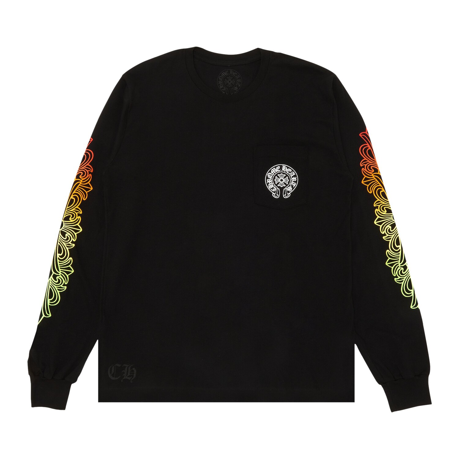 

Футболка с длинными рукавами и градиентом цвета Chrome Hearts, цвет Черный