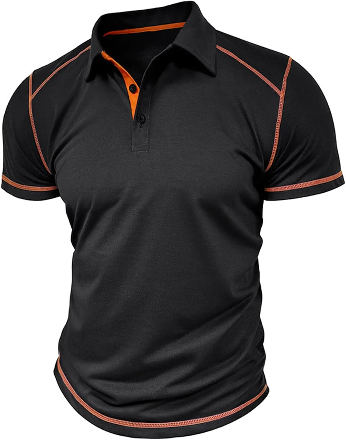 Мужская футболка с коротким рукавом Henley, хлопок, Regular-Fit — фото 2