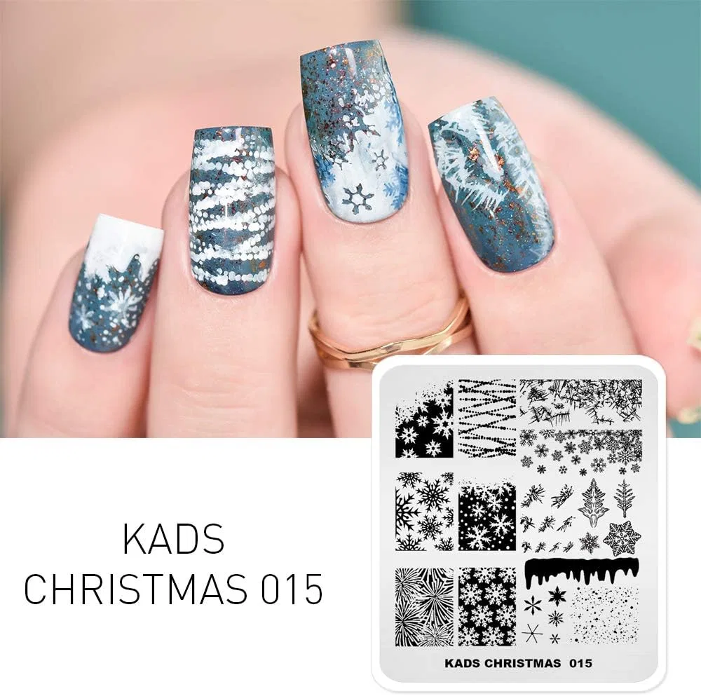 Пластины для стемпинга с рождественскими узорами Alexnailart — фото 2