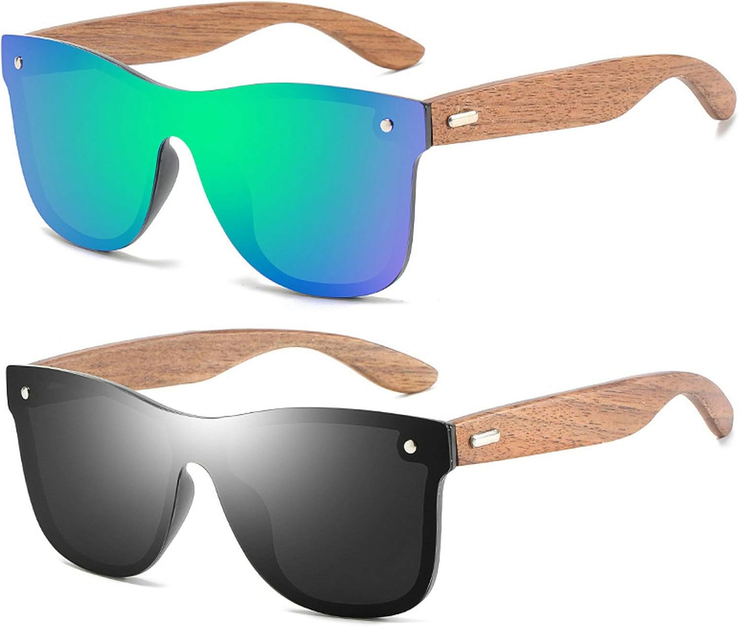 

Солнцезащитные очки Willochra с поляризованными линзами из дерева для женщин и мужчин, для вождения, разноцветные, ручной работы, из бамбукового дерева, 2pack-black&green