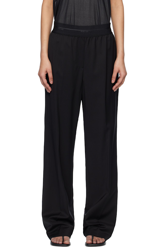 

Шерстяные автомобильные брюки Helmut Lang, черный