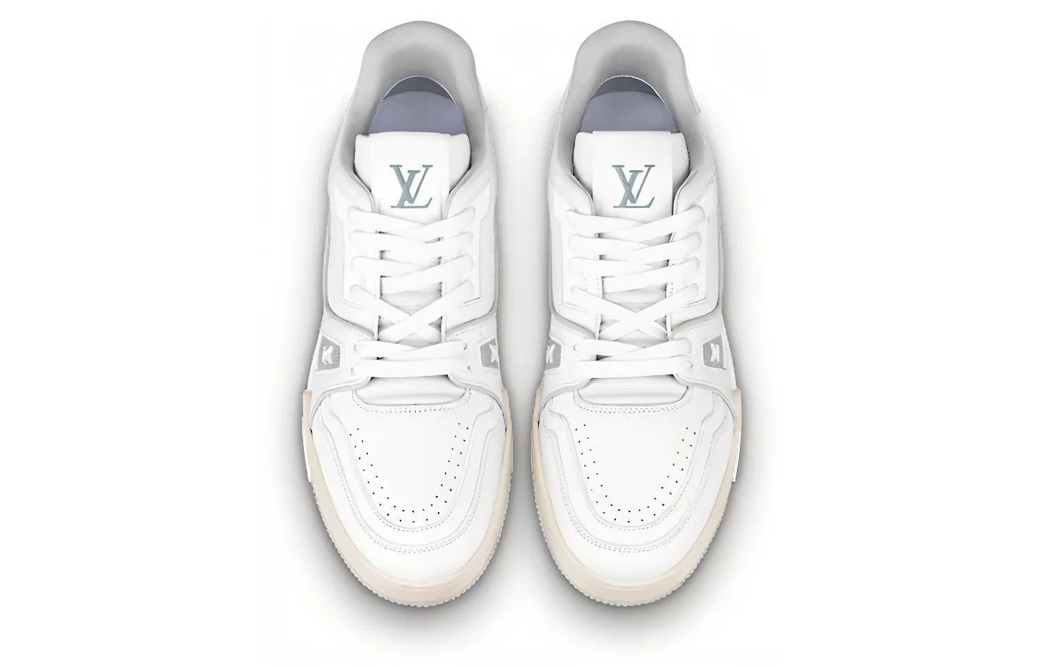 Кроссовки кожаные LOUIS VUITTON Trainer белый цемент — фото 4