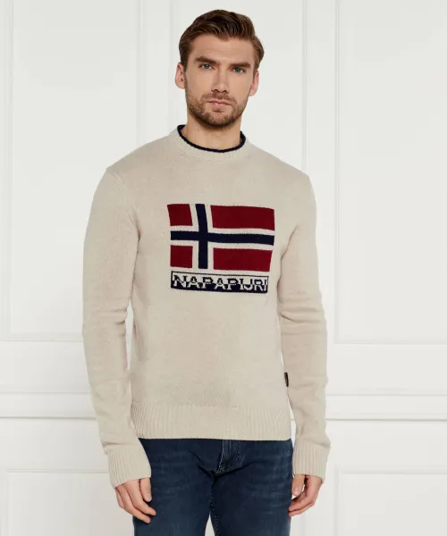 

Шерстяной свитер d-silvretta Regular fit Napapijri, бежевый